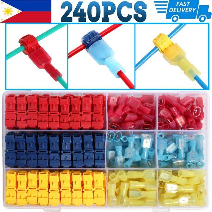 120 240PCS T Tap Wire Connectors Splice Electrical Wire Terminals