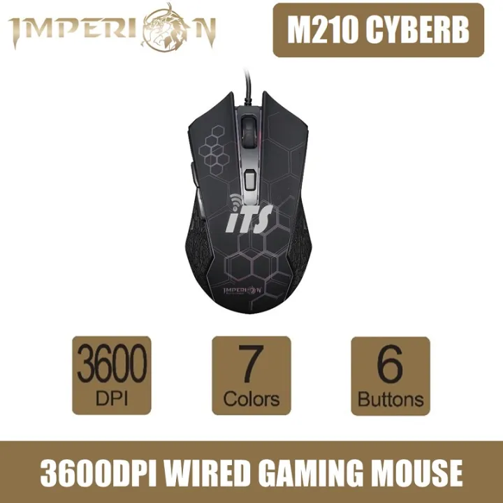 Imperion M210 CyberB Wired Gaming Mouse 3600dpi 7 Colors 6 Buttons