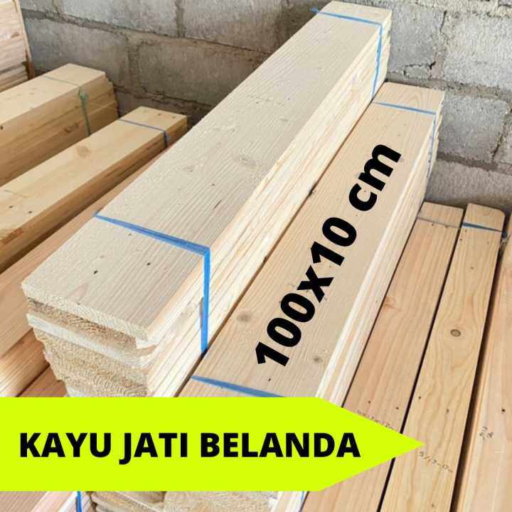 Kayu Papan Jati Belanda 100x10x1 5 Cm Sudah Halus 4 Sisi Di Amplas