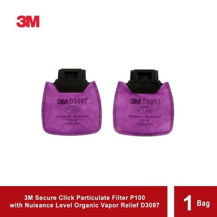 3M D3097 Secure Click Particulate Filter P100 1 Bag Isi 2 Lazada