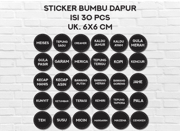 Sticker Bumbu Dapur Label Nama Sticker Dapur Sticker Pantry