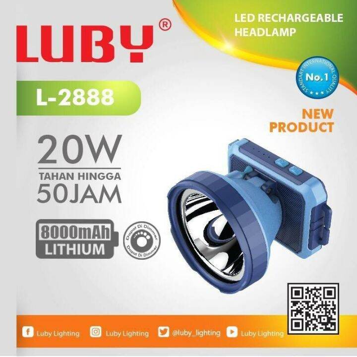 Luby Senter Kepala Super Terang Led L Meter Jam Cahaya