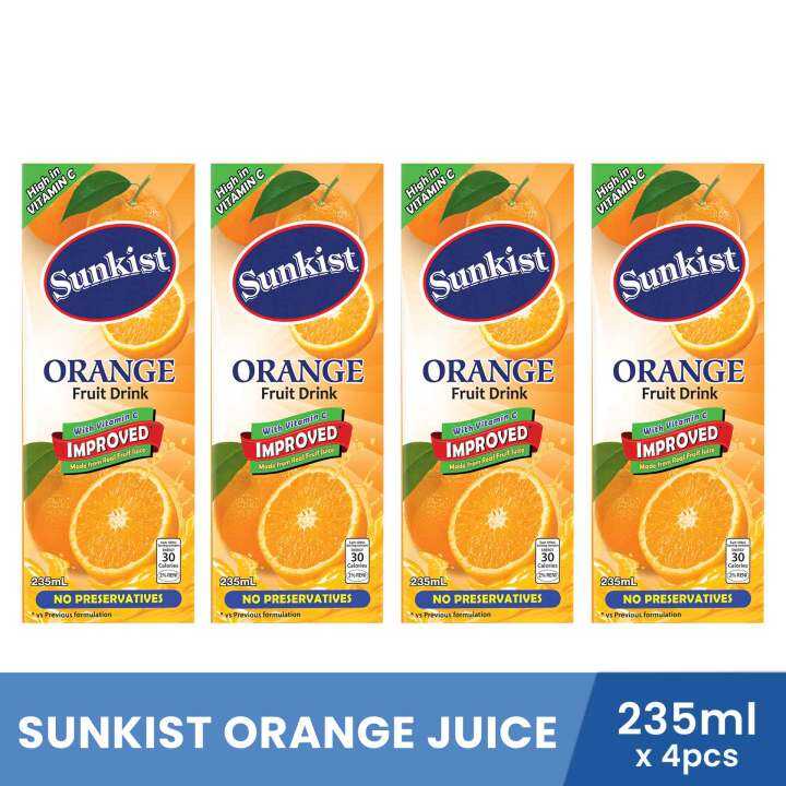 Sunkist Orange Juice Ml X Pcs Ready To Drink Juice Fruit