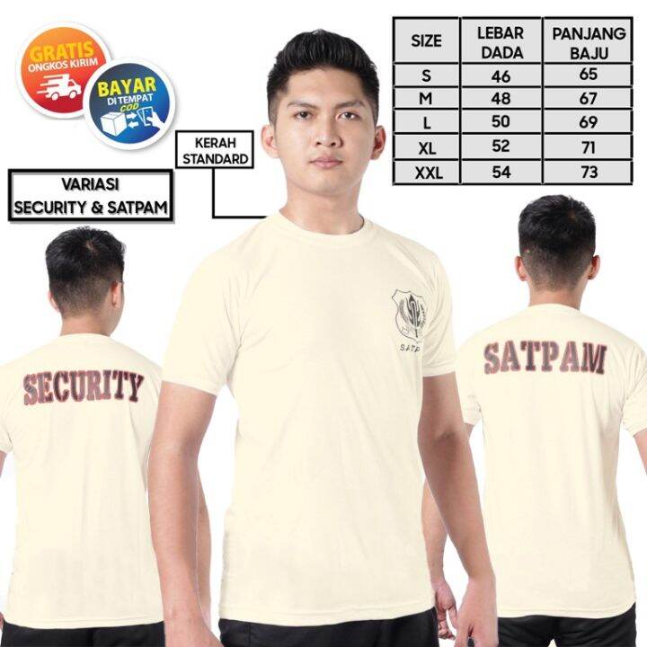 Kaos Satpam Terbaru Kerah Pendek Kaos Security Warna Coklat Hitam Navy