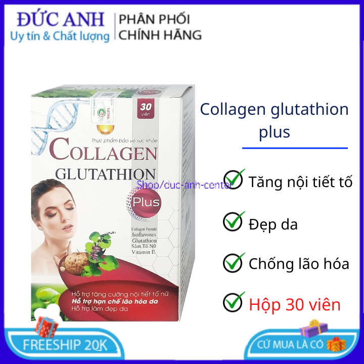 Viên uống collagen glutathion plus giúp tăng cường nội tiết tố nữ làm