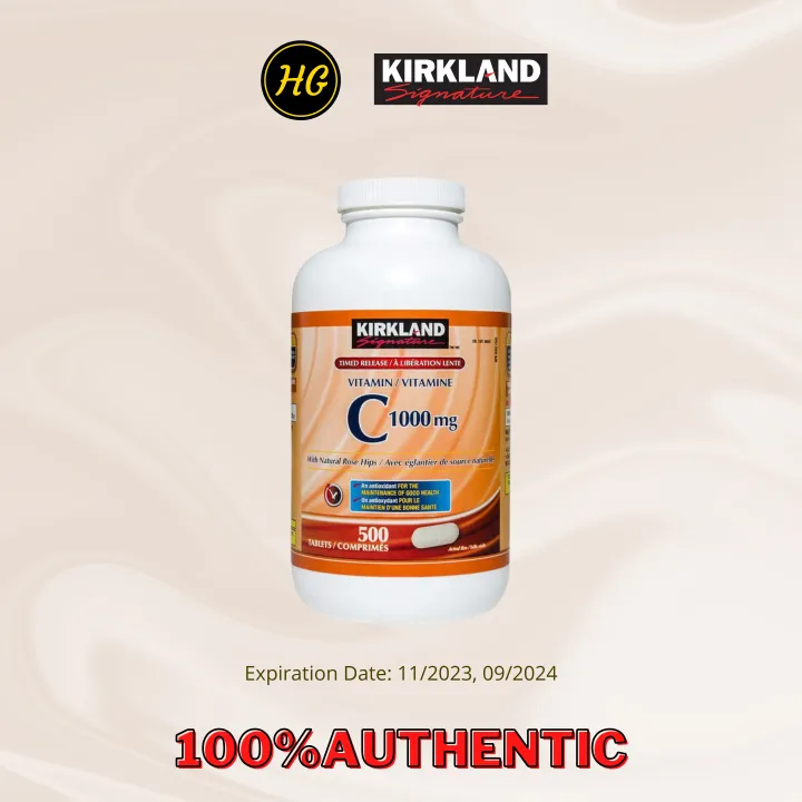 Kirkland Signature Vitamin C With Natural Rose Hips 1000mg Timed