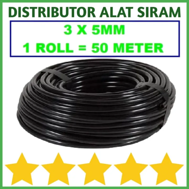 SELANG PE 3 X 5MM 1 ROLL 50 METER SELANG AIR FERTIGASI HIDROPONIK