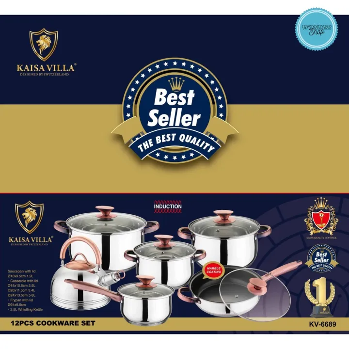 Ws Kaisa Villa Kv Piece Stainless Steel Induction Cookware Set