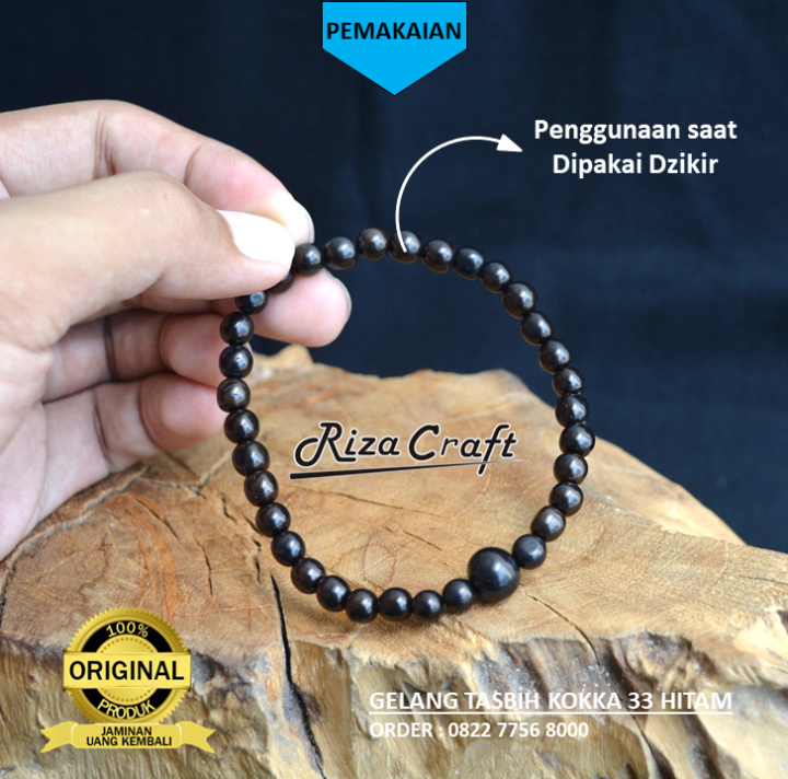 Gelang Tasbih Kayu Kokka Kokkah Kaukah Kokah ASLI Arab Turki Original