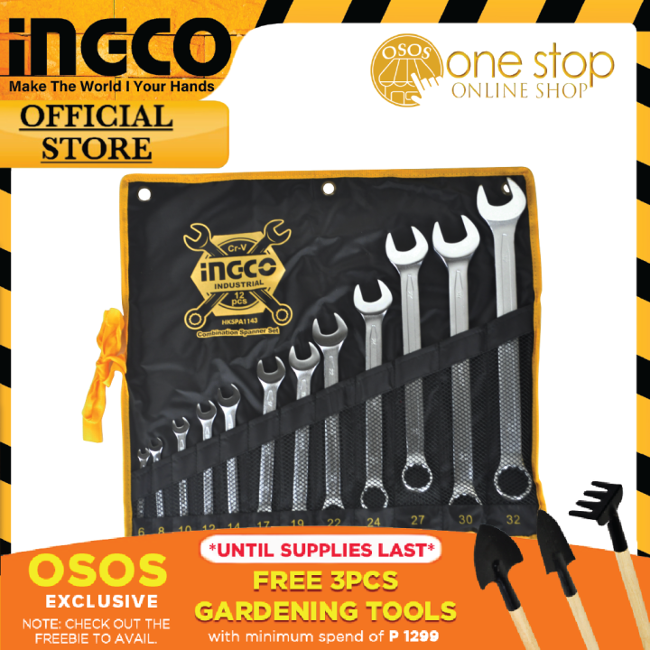 Ingco Original Pcs Combination Spanner Wrench Set Mm Hkspa