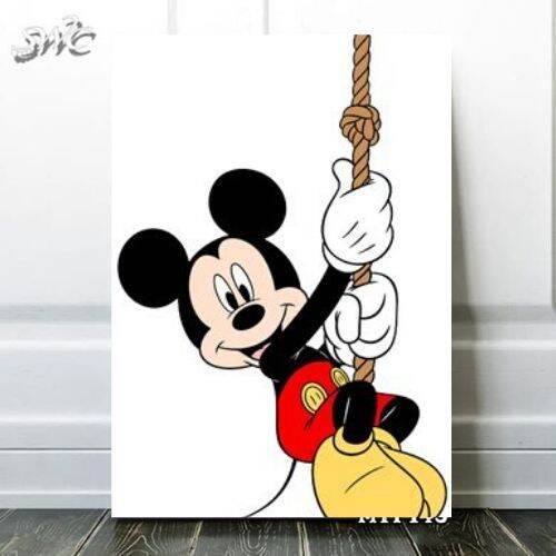 Hiasan Dinding Kamar Disney Lukisan Mickey Mouse Poster Kayu Wall