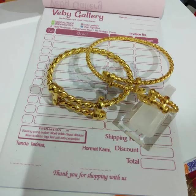 Harga Satuan Gelang Cincin Lilit Tambang Lapis Emas 24 Karat Lazada