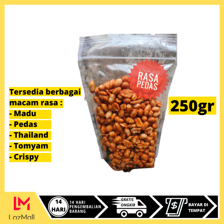 250gram Kacang Tanah Kacang Thailand Goreng Matang Macam Macam 5 Rasa