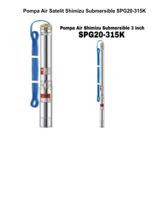 Pompa Satelit Submersible Shimizu Spg K Bit Deep Well Pump Celup