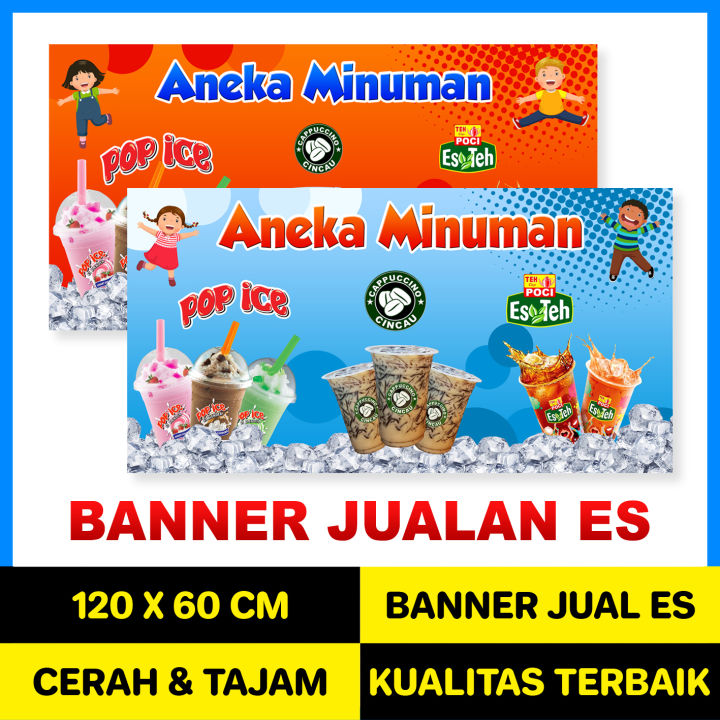 SPANDUK BANNER POP ICE CAPCIN TEH POCI BOBA UKURAN 120X60 CM Lazada