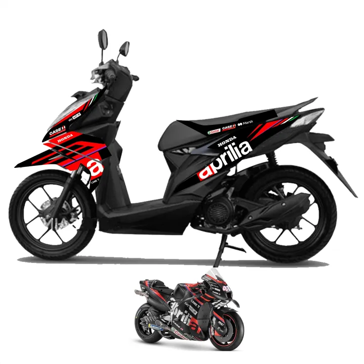 Aprilia Livery Striping Honda Beat All New Deluxe Variasi