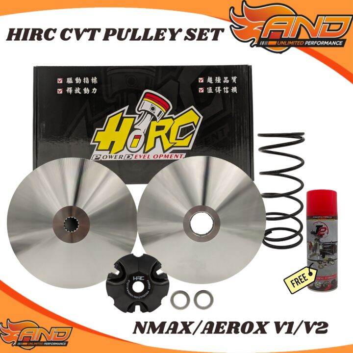 HIRC CVT RACING PULLEY SET NMAX AEROX V1 V2 FREE CVT CLEANER AND