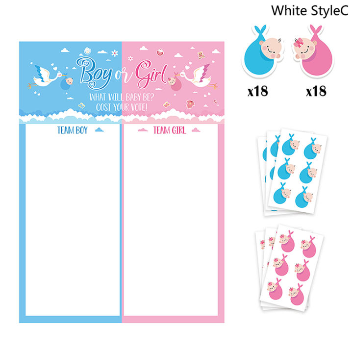 Graceful Boy Or Girl Gender Reveal Voting Game Poster Board With