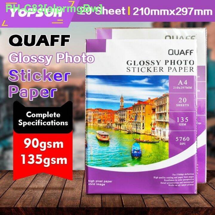 Quaff Glossy Photo Sticker Paper Gsm A Size Sheets Lazada Ph