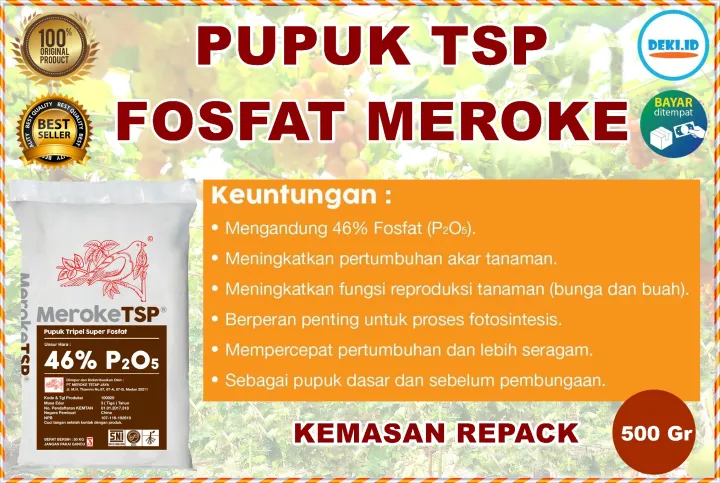 Pupuk Sp Pospat Tsp Meroke Kemasan Repack Gram Super Rock Fosfat