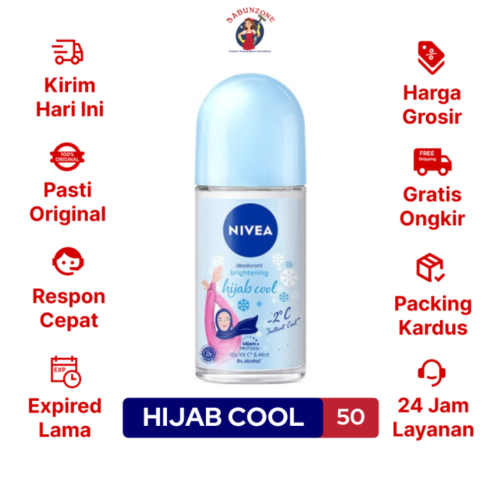 Deodorant Roll On Nivea Brightening Hijab Cool Ml Lazada Indonesia