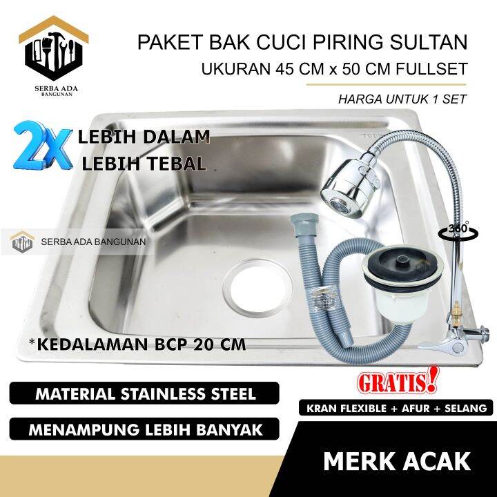 Bak Cuci Piring Todini Stainless Wastafel Afur Cm X Cm