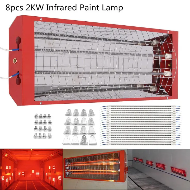 Set W Spray Baking Booth Infrared Paint Curing Heater Lamp