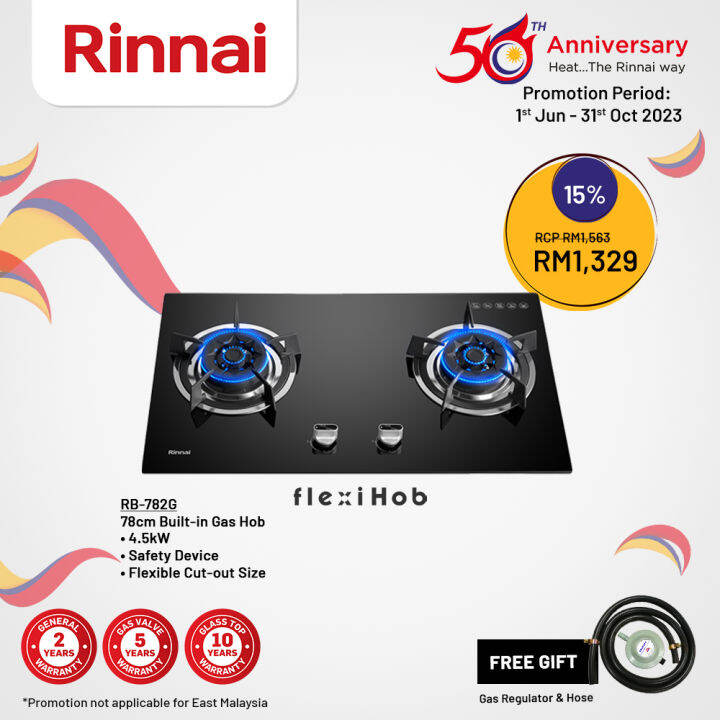 Rinnai Rb G Cm Burner Flexi Hob Series Built In Gas Hob Black