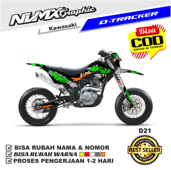 STIKER KLX DTRACKER SUPERMOTO HIJAU DECAL KLX DTX Lazada Indonesia