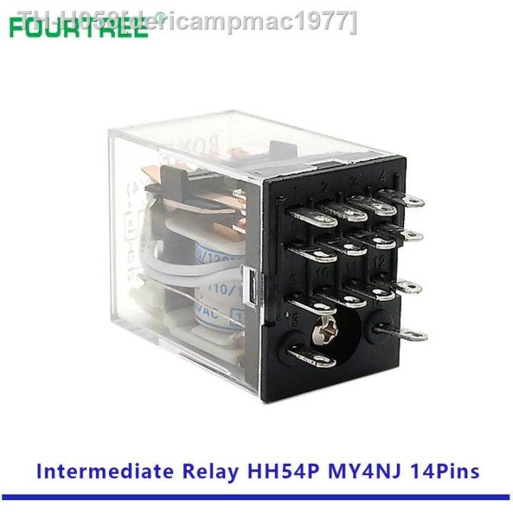 5Pcs Intermediate Relay HH54P MY4NJ Coil General DPDT Mini