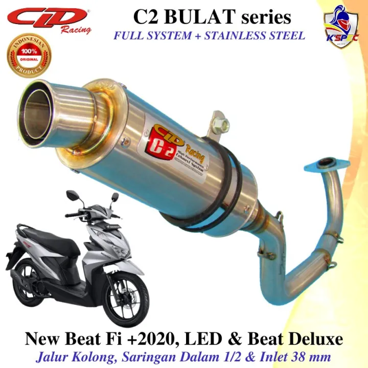 Knalpot Cld Racing Type C Bulat Kolong New Beat Led New Beat