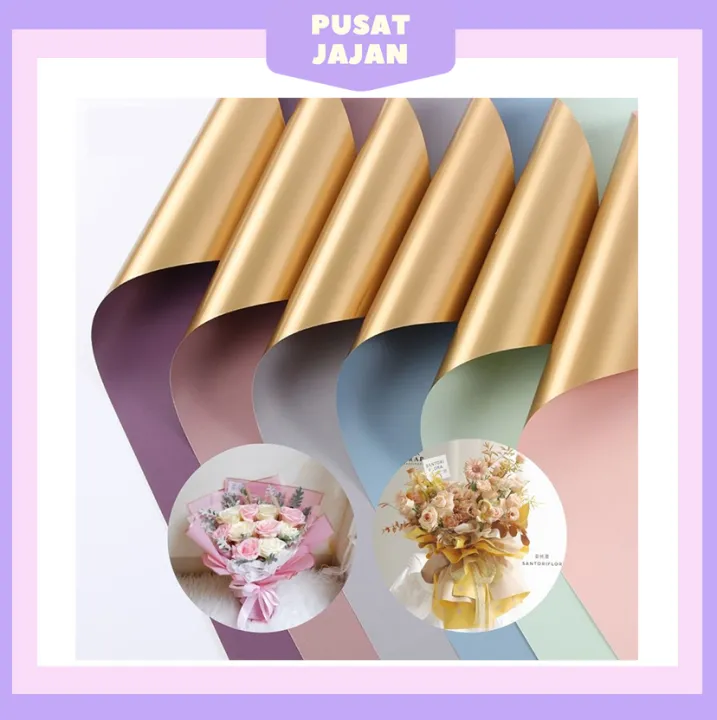 Pusat Jajan Flower Wrapping Paper Bi Color Kertas Buket Bunga Dua Warna