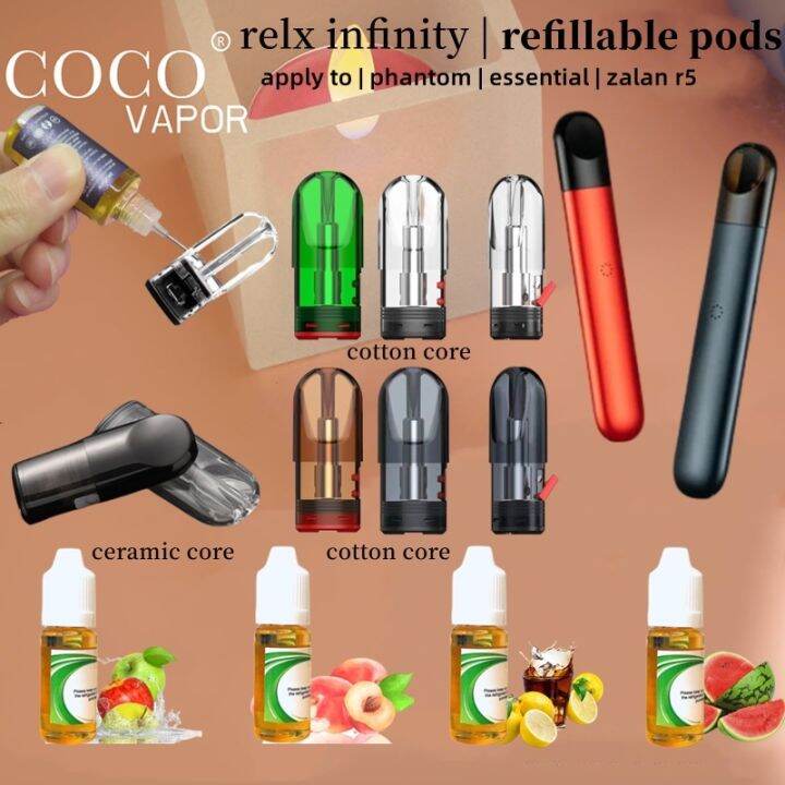 COCO VAPOR Refillable Pods For Relx Infinity Phantom Essential Zalan R5