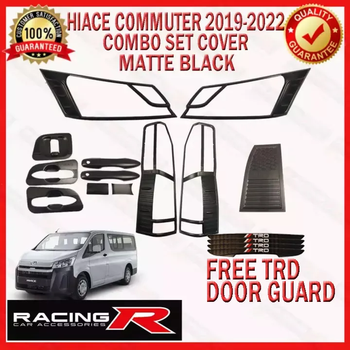 Toyota Hiace Commuter To Combo Set Garnish Cover Matte Black