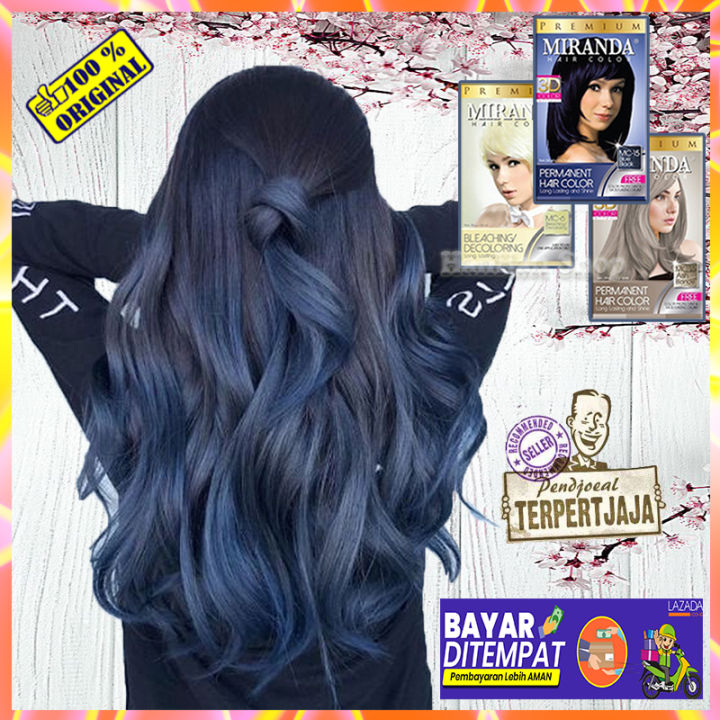 Paket Pewarna Rambut Ombre Miranda Cat Rambut Paket Ombre Ash Blue Cat Rambut Yang Tahan Lama