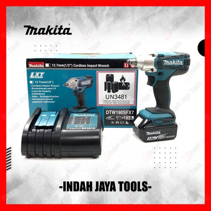 MAKITA DTW 190 SFX7 Cordless Impact Wrench Mesin Buka Baut Baterai