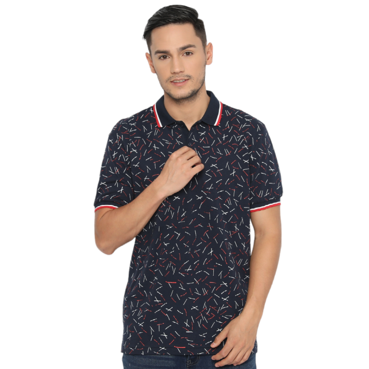 Poshboy Polo Shirt Ford Navy Blue Kaos Kerah Pria Full Print Lazada