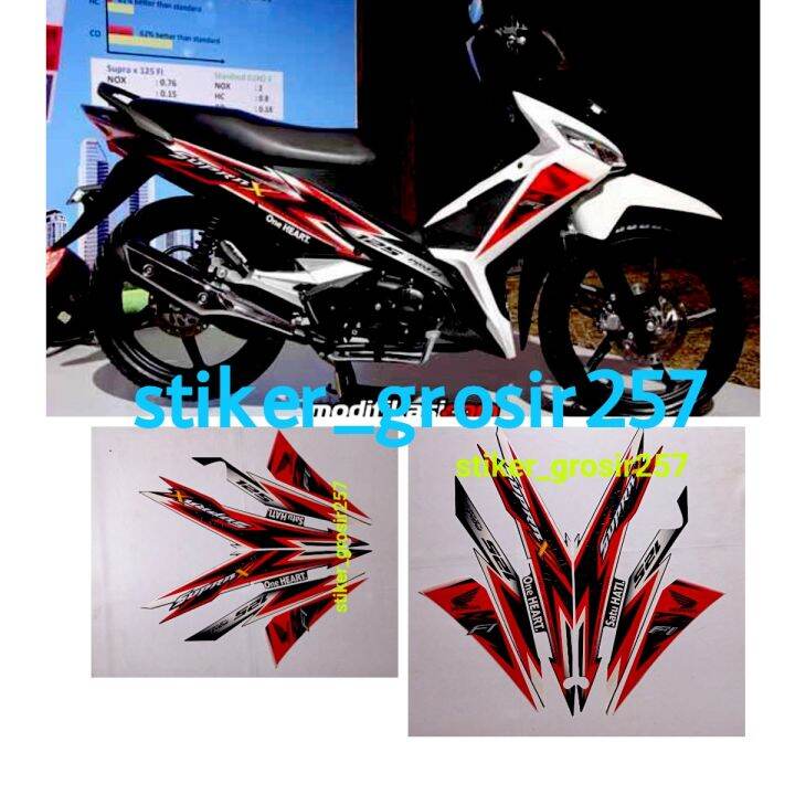 STIKER STRIPING LIS BODY MOTOR SUPRA X 125 FI INJEKSI 2014 HITAM