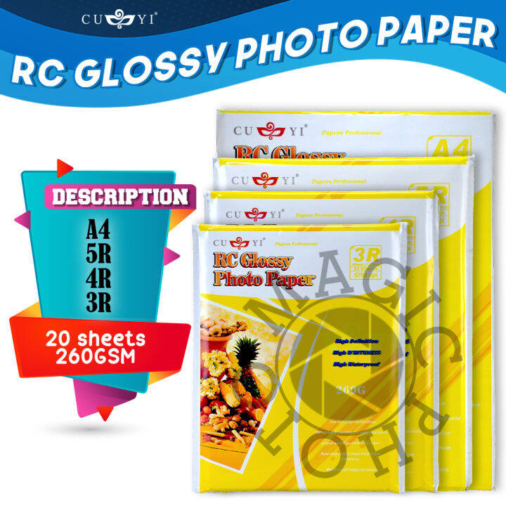 Magic Photo00 CUYI RC Glossy Photo Paper 260gsm A4 5R 4R 3R Size