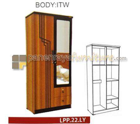 Lemari Pakaian 2 Pintu Kaca Minimalis Romaro LPP22LY Italian Lazada