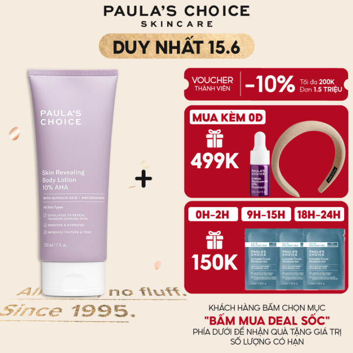 Kem dưỡng thể làm sáng da chứa 10 AHA Paula s Choice Skin Revealing