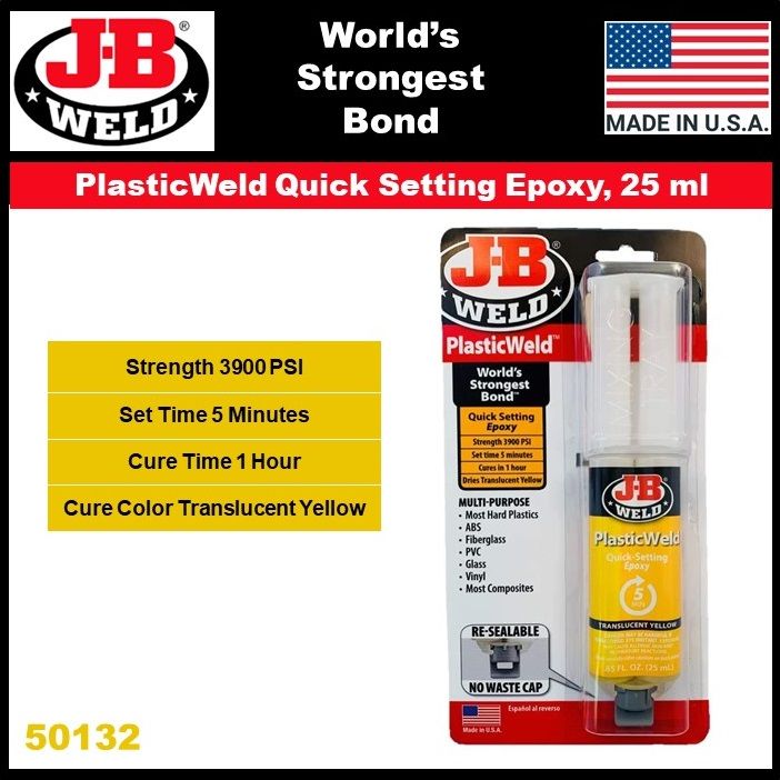 Jb Weld J B Weld Plasticweld Quick Setting Epoxy Syringe Ml