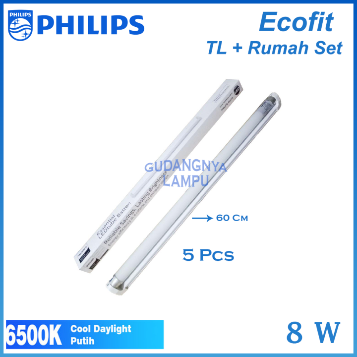 LAMPU PHILIPS TL LED SET ECOFIT 8 WATT 8WATT 8W 8 W RUMAH LAMPU