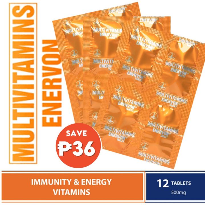 Unilab Enervon C Multivitamins For Adults 12 Tablets SAVE P36