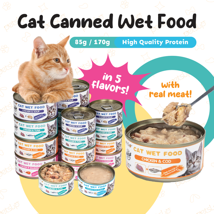 Petsup Cat Wet Food G Can Tuna Salmon Chicken Cod Kitten Food Soup