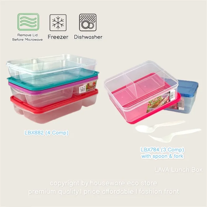 Lava Lunch Box Food Storage Container Bpa Free Bekas Makanan Lbx