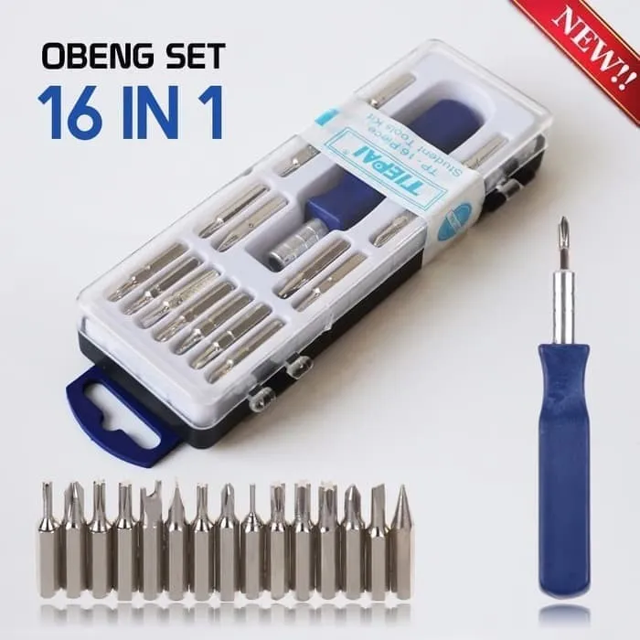 Obeng Set 16 In 1 Obeng Multifungsi Obeng Serbaguna Lazada Indonesia