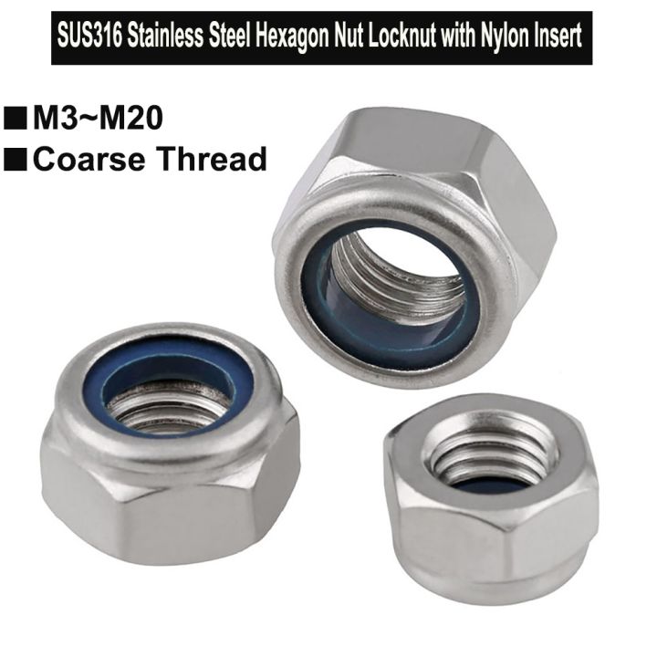 SUS316 Prevailing Torque Type Hexagon Thin Nuts With Non Metallic