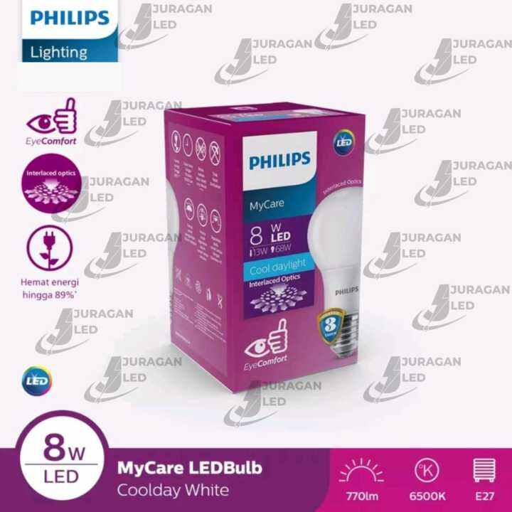 Philips MyCare LEDBulb 8W E27 6500K 220 240V Putih Lazada Indonesia