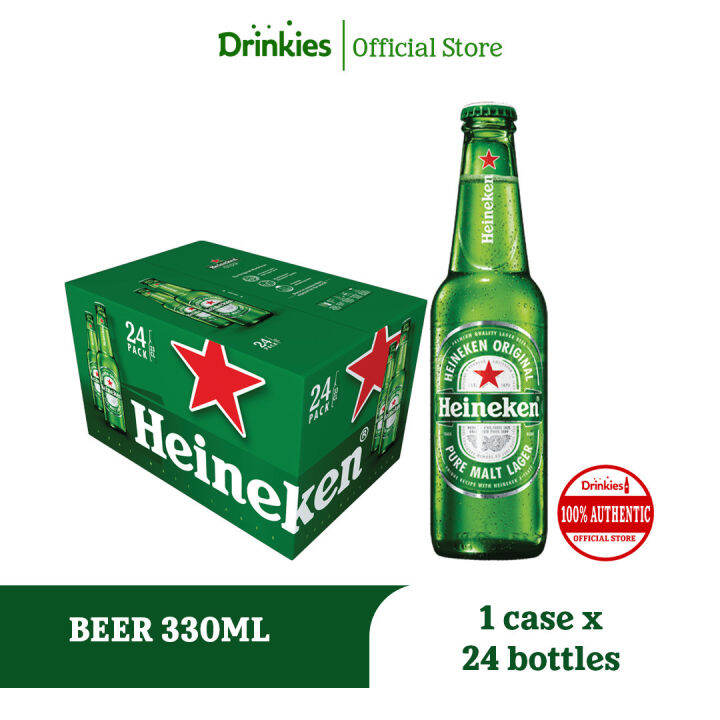 Heineken Original Beer 330mL Bottle 24 Pack Pure Malt Lager Lazada PH